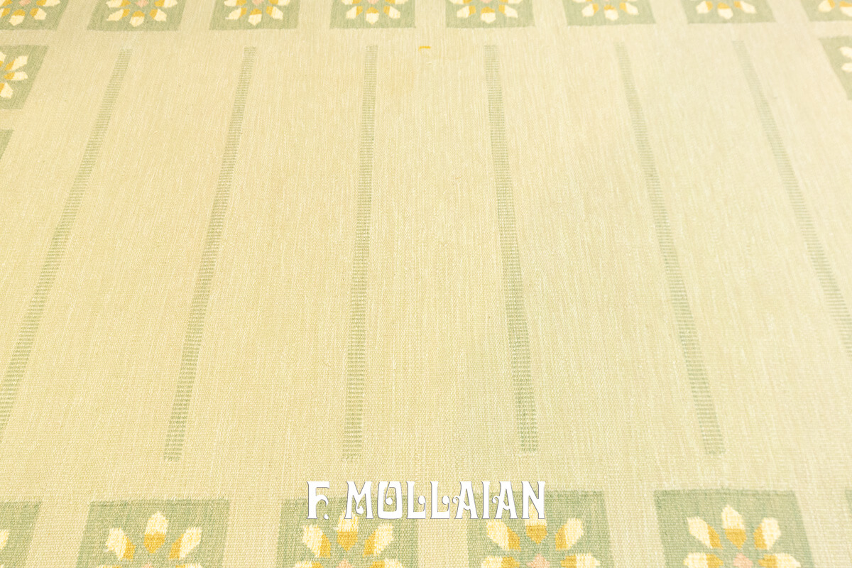 Rollakan Swedish Flat-weave Rug Cream/Green Color n°:535779